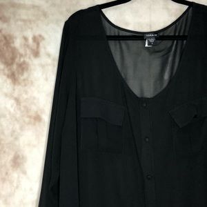 Torrid Black sheer blouse